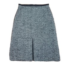 ANN TAYLOR Black White Wool Blend A Line Back Zip Skirt Womens Size 4