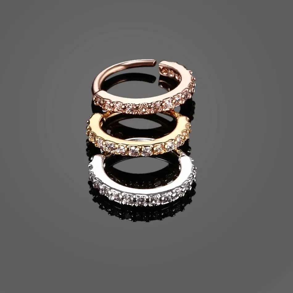 Mini Nasenring Nasenpiercing Strass Steine Zirkonia Ø0,8cm Knorpel Körper 3farbe - Bild 4 von 4