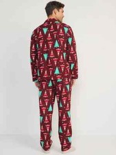 Old Navy NWT Men size L/Tall Burgundy Santa Holiday Flannel Pajama Set