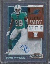 MINKAH FITZPATRICK 2018 CONTENDERS PLAYOFF TICKET DOLPHINS AUTO RC #D 47/99