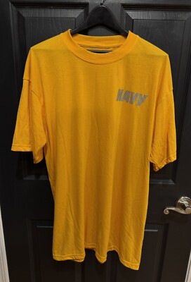 U.S. Navy Soffe Physical Training (PT) Short Sleeve Shirt Size X-Large Yellow XL