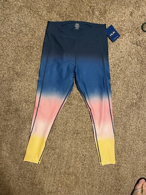 NEW Women's Huk Reel On Performance Leggings Blue Pink Size XSmall MSRP $70.00