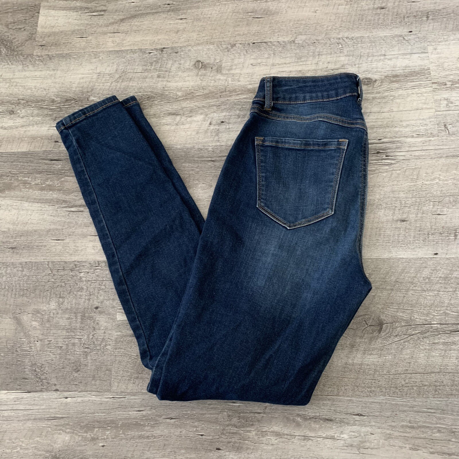 Rewash Jeans Womens Junior Size 3 Dark Wash Blue Denim Skinny Stretch Distressed