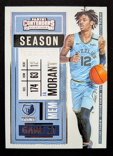 2020 PANINI CONTENDERS SEASON TICKET #75 JA MORANT *ROOKIE* MINT
