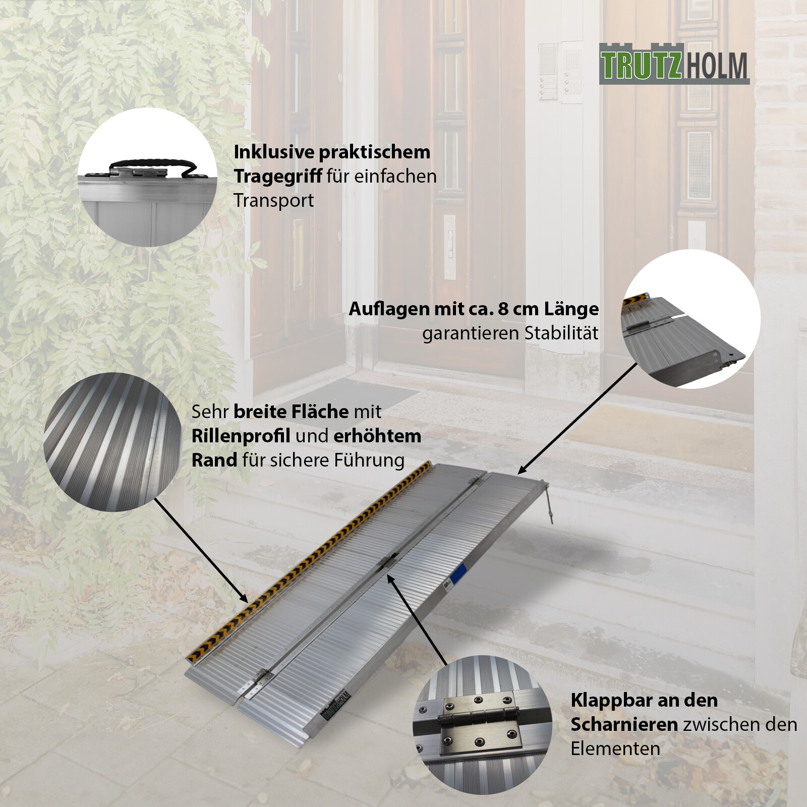 Apex Auffahrrampe Alu Rampe Rollstuhlrampe 182cm 270kg 06065 Klappbare Rollstuhl S0p4a0pr