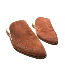 Sole Society Ellyanah Suede Leather Slip-On Mules Rose Brown Slides Womens 8.5