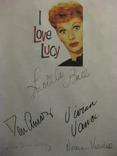 I Love Lucy Signed TV Script X5 Lucille Ball Desi Arnaz Vivian Vance Frawley rpt