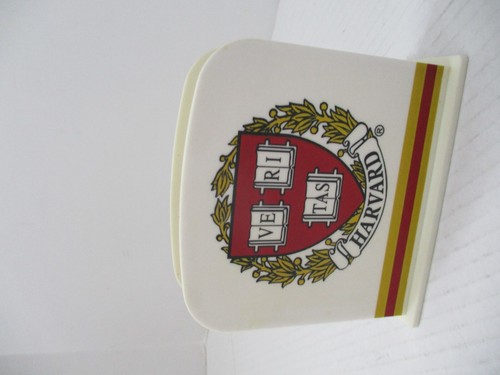 Harvard University Plastic Sticky Notes & Pen Holder Logo Graphics Red Gold NEW - Picture 5 of 12