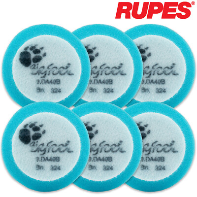 6x Rupes BigFoot D-A Intermediate Medium Polierschwamm Polierpad 30mm Ø 30/45mm