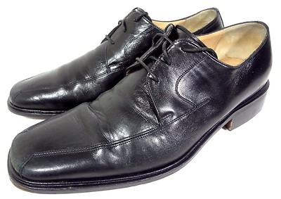 JOHNSTON & MURPHY ITALY BIKE TOE OXFORD BLACK LEATHER DRESS  display picture 2