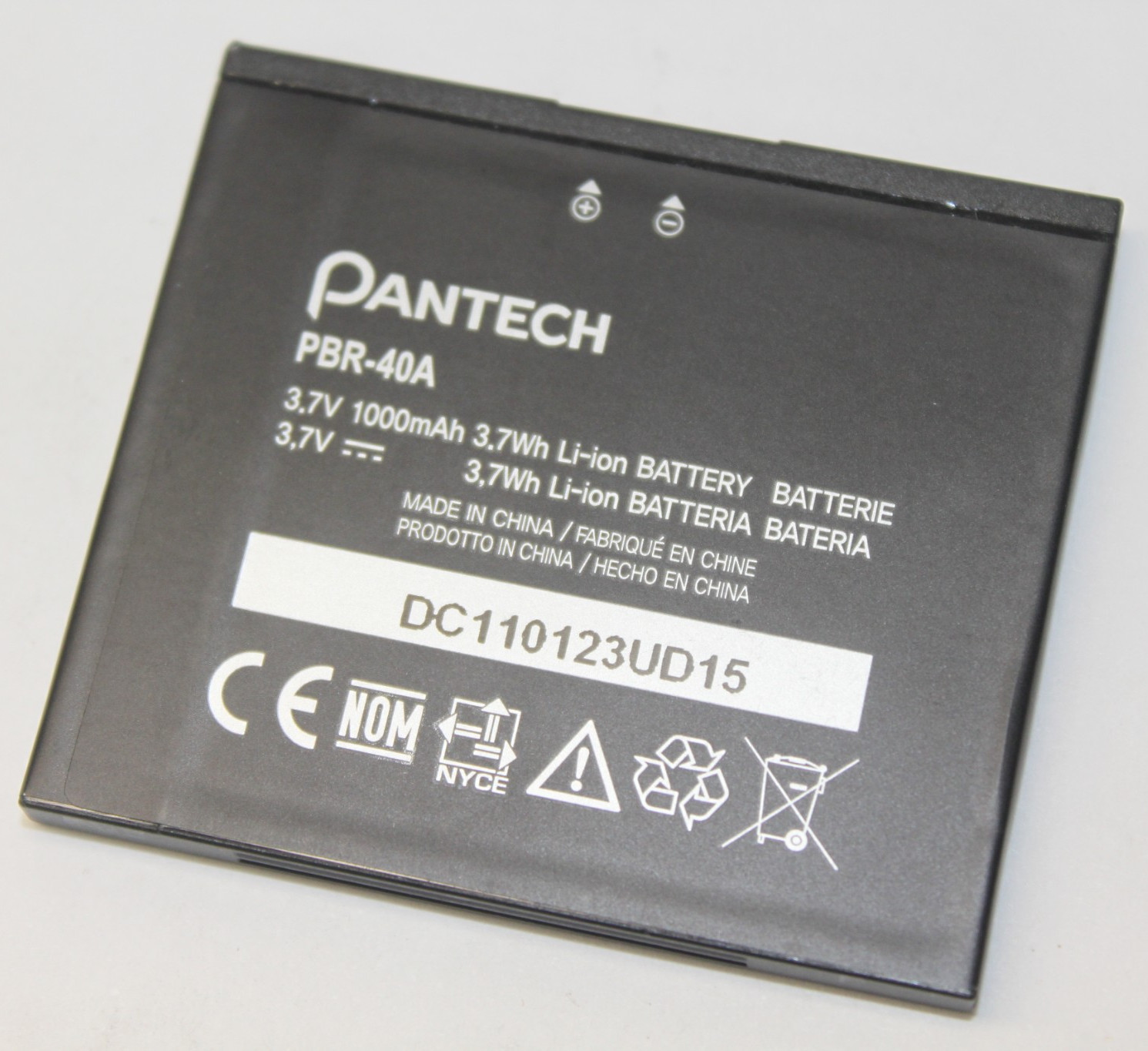 Pantech PBR-40A Li-ion Battery Pack 3.7 Volts 1000mAh for P9050 Laser Cellphone