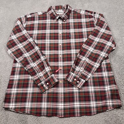 Barbour Shirt Mens 2XL Tailored Fit Cotton Elastane Button Down Highland Check