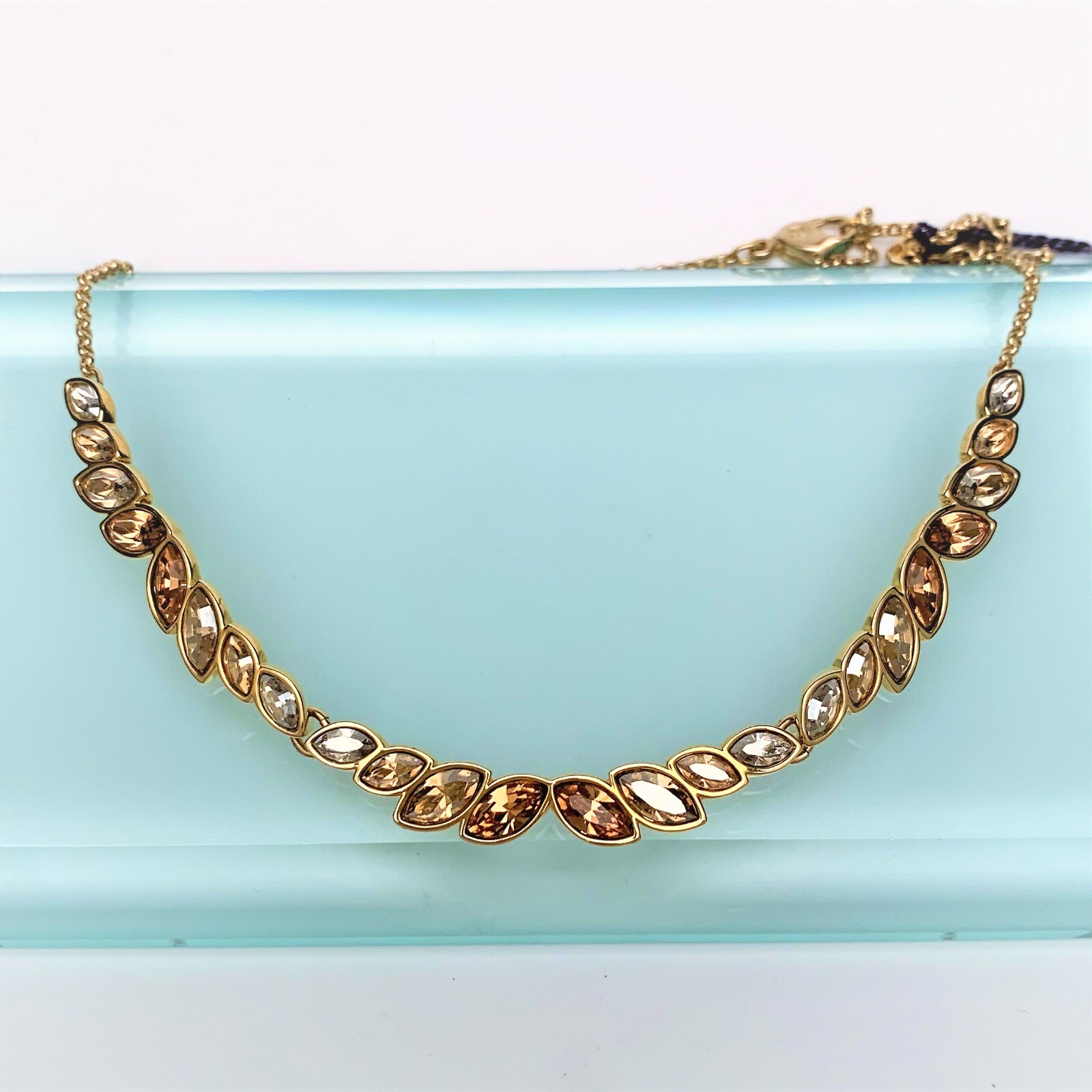 Retired Swarovski Crystal Gold Toned Necklace 992690… Gem