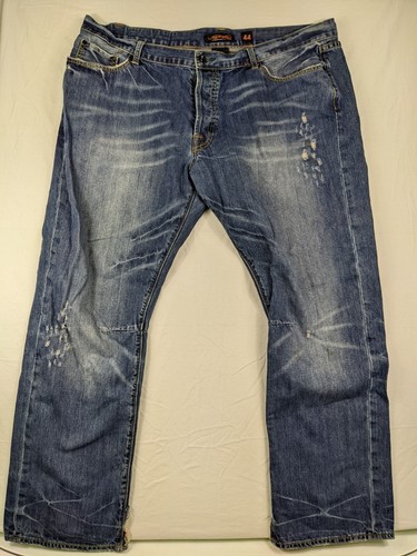 Ed Hardy By Christian Audigier Wide Leg Denim Jeans Herren Hose Gr. 44x32 Blau
