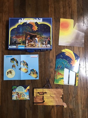 Vintage Playmobil 3996 Box Cardboard Backdrop Stable Star Ground Replacements