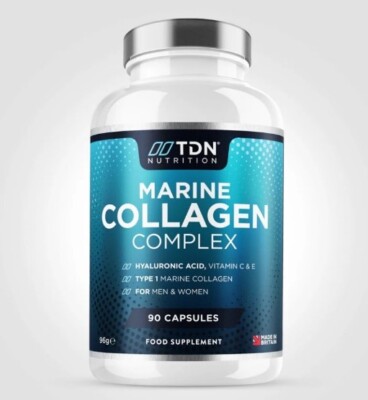 TDN Nutrition Marine Collagen Complex mit HYALURONSÄURE, Vitamin C & E 90 Kapseln