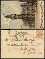 NEW ZEALAND GREYTOWN NORTH ‘H’ CLASS POSTCARD 1905 (ID:29/D26238)