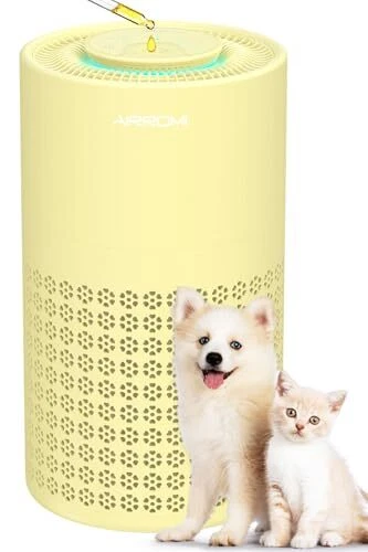 Air Purifier for Bedroom with HEPA Fet Filters, AIRROMI Yellow Air Purifiers