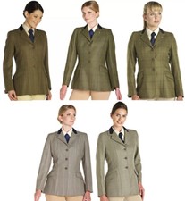 CALDENE LADIES HICKSTEAD TWEED WOOL SHOW HACKING HORSE RIDING SHOWING JACKET