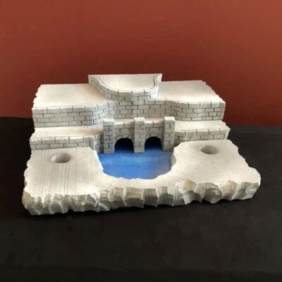 BRIDGE AND POND DISPLAY PLATFORM SET FOR DEPT 56 OR LEMAX VILLAGE, FREE SHIPPING