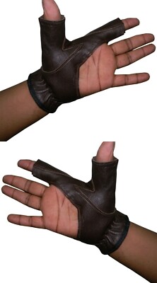 TRADITIONAL ARCHERY SHOOTING LEATHER GLOVE TOP QUALITY GLOVE 100% REAL LEATHER e