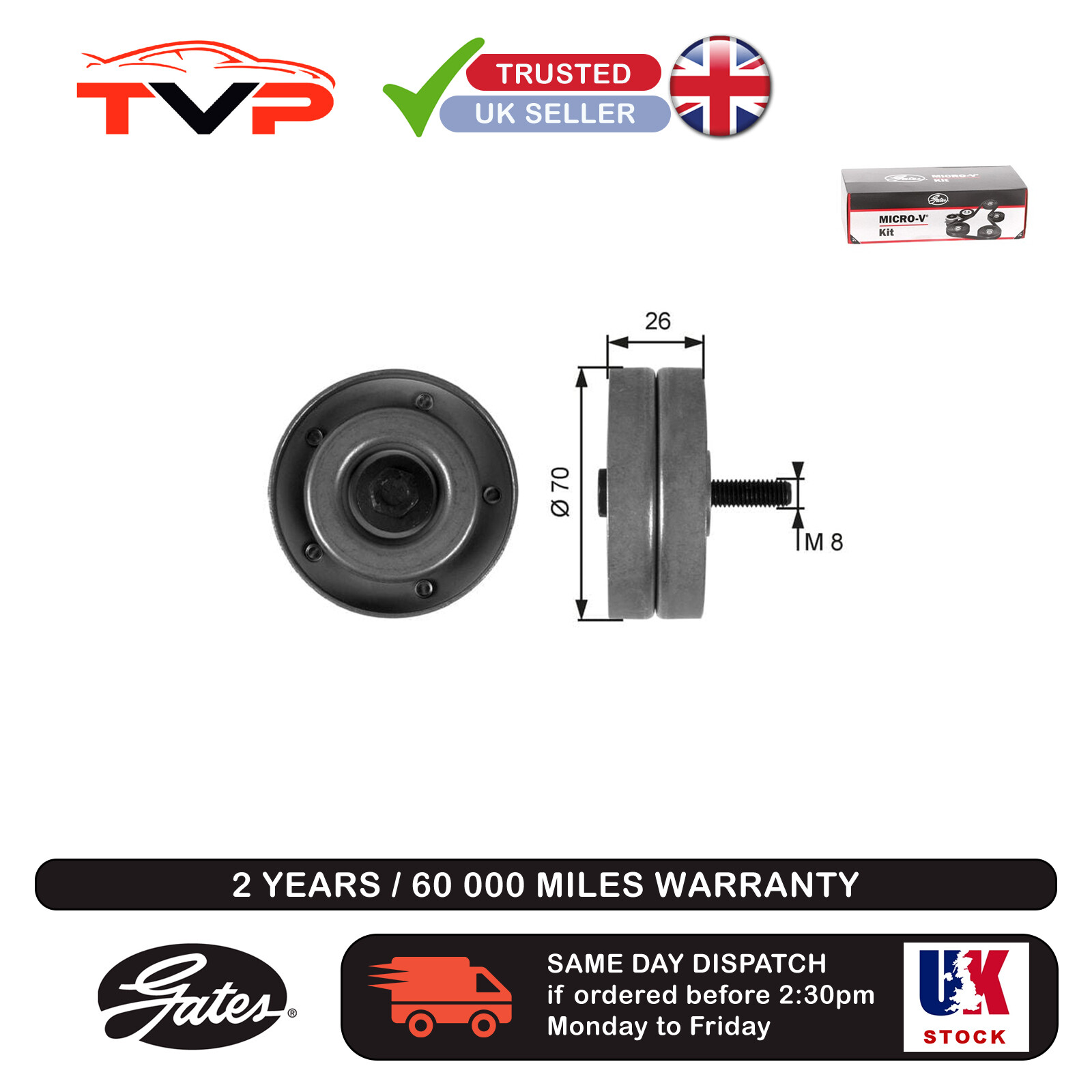 GATES DRIVEALIGN IDLER T36168 FITS MINI R50, R53 R52 COOPER S WORKS JOHN COOPER - Image 7