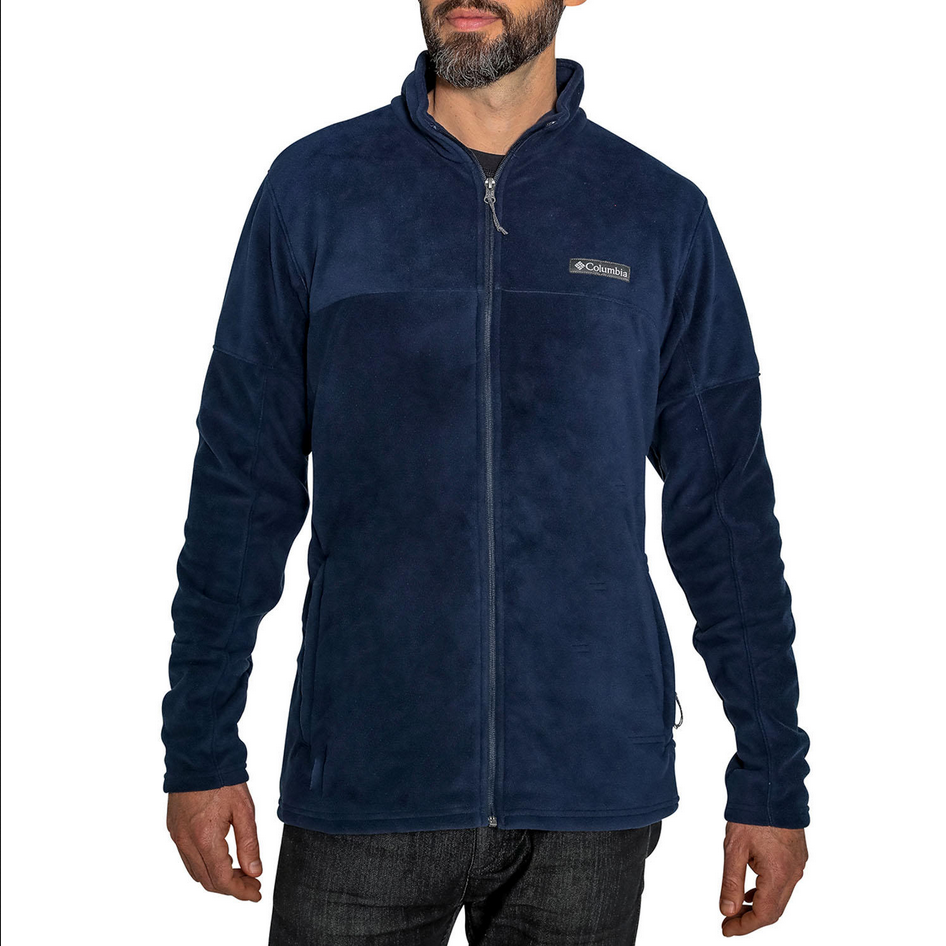 Columbia Mens 2XL Basin Trail Full Zip Fleece Jacket Navy Blue