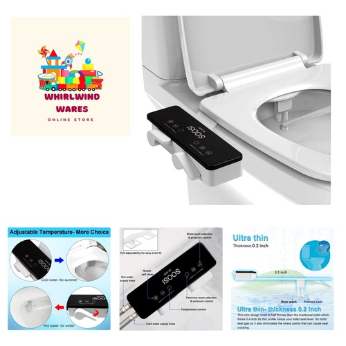 Bidet For Toilet, Bidet Ultra Slim Self Cleaning Dual Nozzle Hot&Cold Water S...