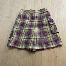 The Children s Place Plaid Pleat Cargo Pocket Skort Girls Size 10 New Yellow Red