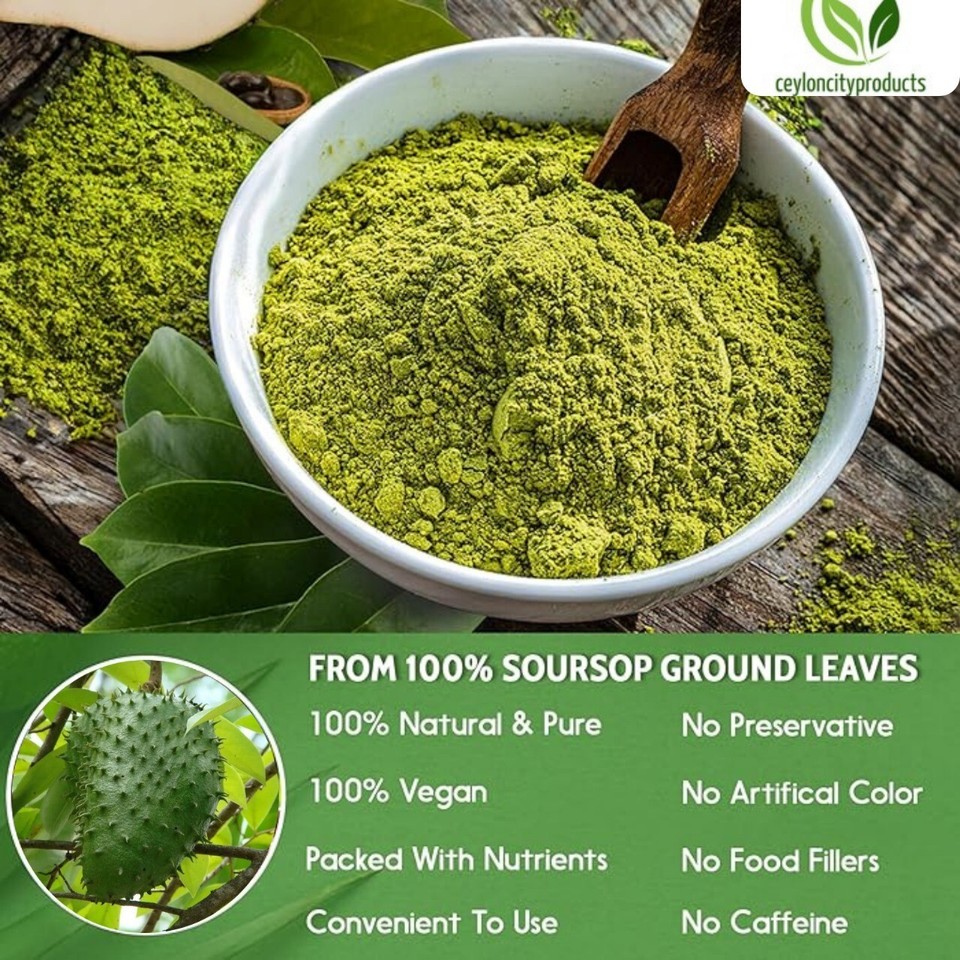 hojas de guanabana powder Graviola Soursop 100 organica Natural 100