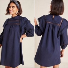 Maeve by Anthropologie Fleetwood Blue Navy Tunic Dress Size 0 EUC