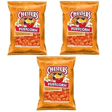 3 Pack Chester's Puffcorn Cheese Flavored Oven Baked Corn Puffs 4.25 oz