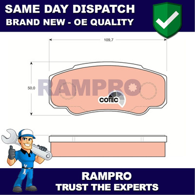 Rampro Rear Brake Pads Set Fits Fiat Ducato Peugeot Boxer Citro�n Relay