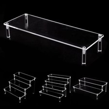 1/2/3 Tier Acrylic Riser Display Shelf Removable Rack Display Stand For Figures