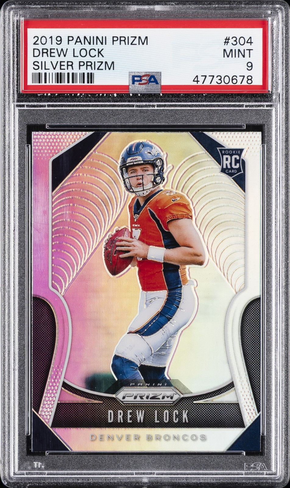 2019 PANINI PRIZM SILVER PRIZM #304 DREW LOCK PSA 9