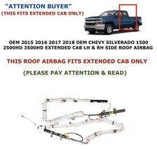 2015 16 17 2018 Chevy Silverado 1500-3500 EXTENDED CAB left & right roof airbag