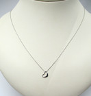 B. David 14K White Gold Heart Pendant Necklace 18" in Box 0.8 Gr [N133] — photo 2