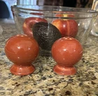 Fiesta Salt Pepper Shakers Scarlet Globe Ball Design Homer Laughlin Fiesta Ware