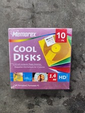 Memorex Cool Disks 10 Pack PC Formatted 1.4 MB 3.5 Computer Diskettes SEALED