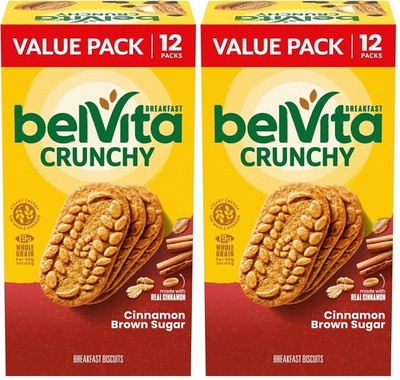 belVita Cinnamon Brown Sugar Breakfast Biscuits, Value Pack, 24 Packs (4... 