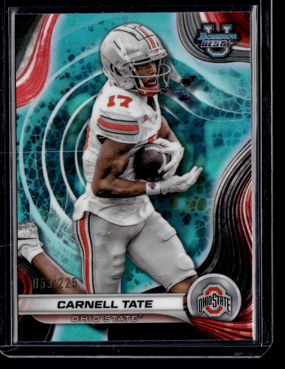 2024 Bowman University Best #47 Carnell Tate Aqua Refractor #/225