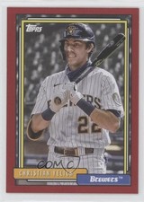 2021 Update 1992 Topps Redux Red Border 69/70 Christian Yelich #T92-28 0ft3