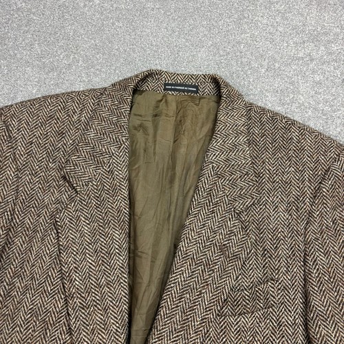 Harris Tweed Jacket Adult 40R Brown Country Hunting Outdoors Blazer Weave Mens* - Picture 3 of 18