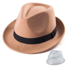 LADYBRO Summer Straw Fedora Hats for Men Women, Wool Felt Trilby Sunhat for T...