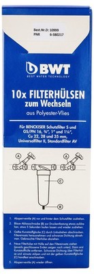 BWT Filterhülsen zum Wechseln aus Polyester-Vlies DN 20-32 in Wechselbox 10 Stk