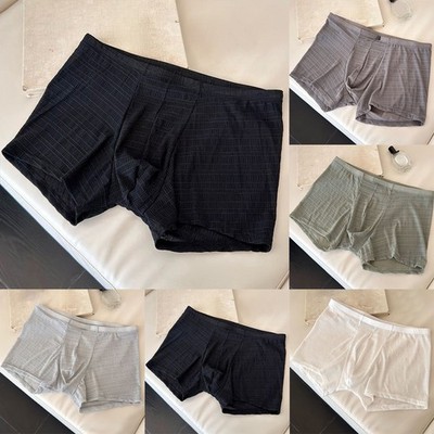 Ice Silk Herren Trunks Boxershorts solide Unterhose eng anliegend L bis 4XL