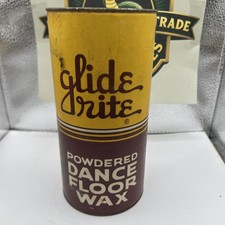 Vintage Glide Rite Powdered Dance Floor Wax Shuffleboards Wood Tile Advertising