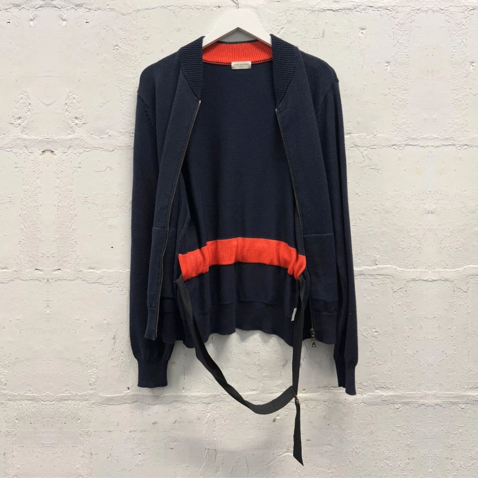 CÁRDIGAN DRIES VAN NOTEN AZUL MARINO OSCURO ALGODÓN CREMALLERA talla MEDUM Foto 4 de 4