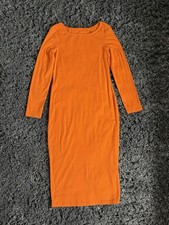 Orange Bodycon Midi Dress
