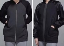 LULULEMON Both Ways Bomber Reversible Jacket Athletic Heathered Black MEDIUM